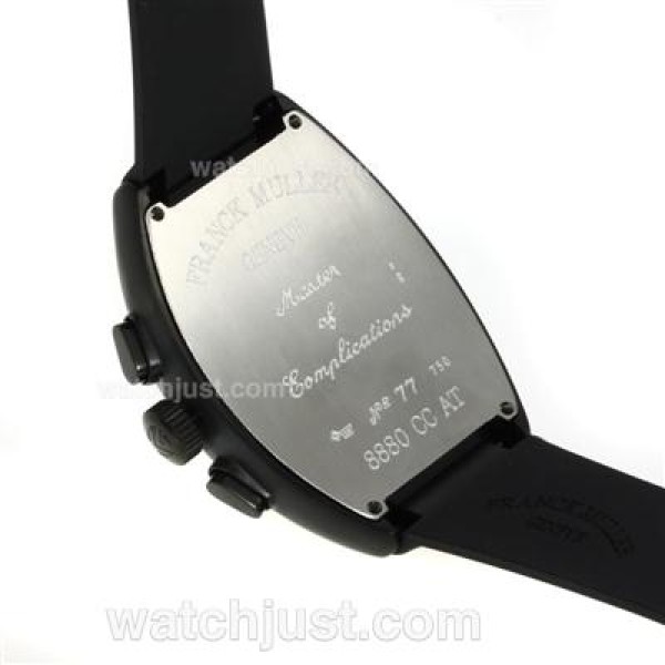 Franck Muller Casablanca Working Chronograph PVD Case with Black Dial-Rubber Strap