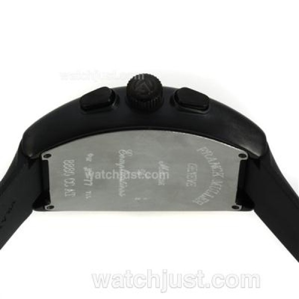 Franck Muller Casablanca Working Chronograph PVD Case with Black Dial-Rubber Strap