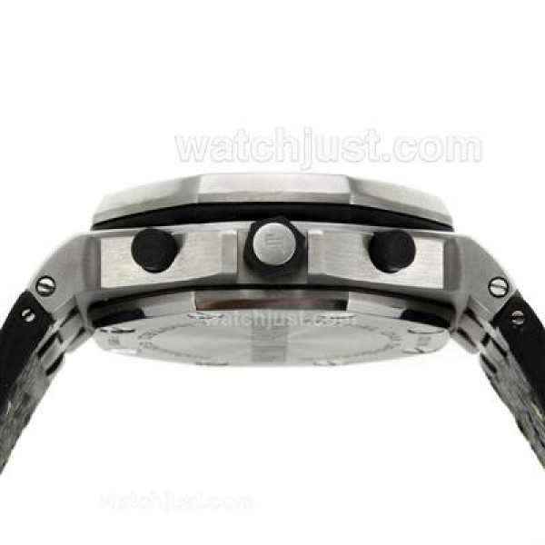 UK Perfect Replica Audemars Piguet Royal Oak Offshore Chronograph Swiss Valjoux 7750 Movement with Black Dial-Leather Strap