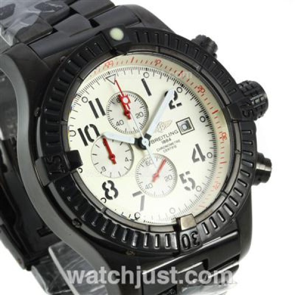 Breitling Chrono Avenger Working Chronograph Full PVD with White Dial