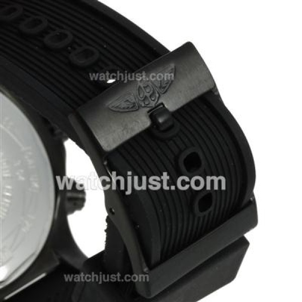 Breitling Chrono Avenger Working Chronograph PVD Case with Black Dial-Rubber Strap