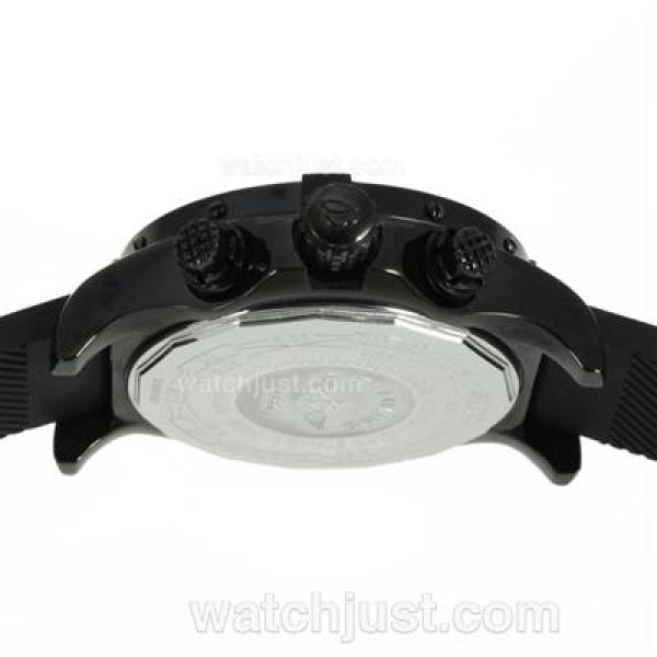 Breitling Chrono Avenger Working Chronograph PVD Case with Black Dial-Rubber Strap