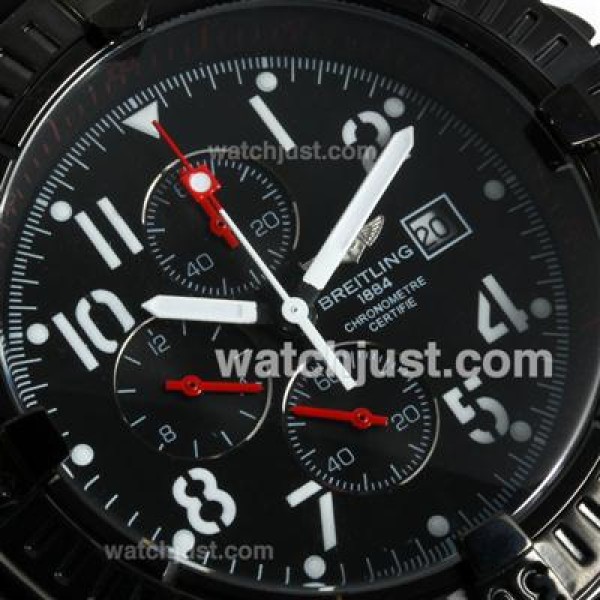Breitling Chrono Avenger Working Chronograph PVD Case with Black Dial-Rubber Strap