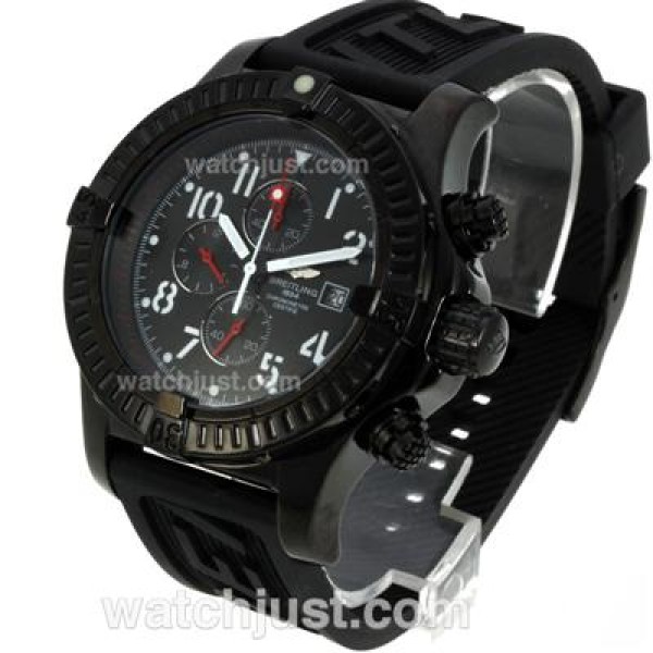 Breitling Chrono Avenger Working Chronograph PVD Case with Black Dial-Rubber Strap