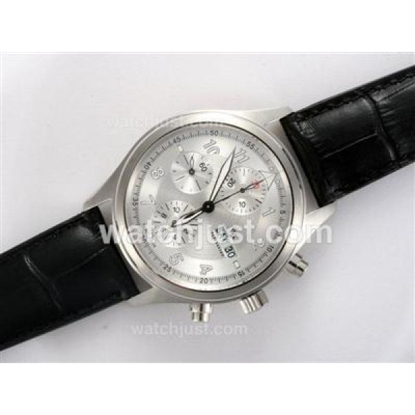 IWC Fliegeruhr Chronograph Swiss Valjoux 7750 Movement with White Dial