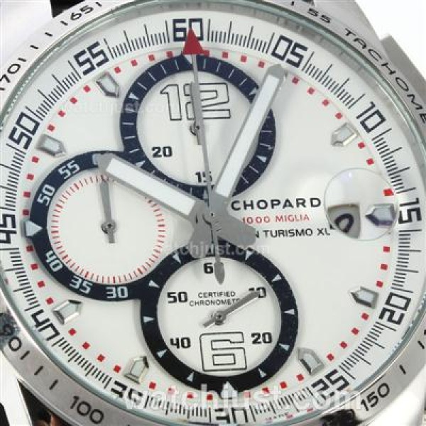 Chopard Gran Turismo XL Alfa Romeo Working Chronograph with White Dial-Rubber Strap