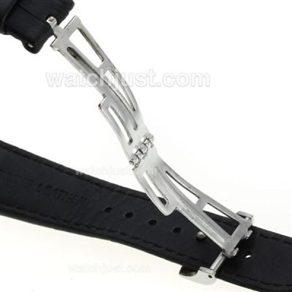 Audemars Piguet Royal Oak Swiss ETA 2836 Movement with Gray Checkered Dial-Black Leather Strap