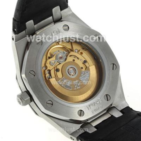 Audemars Piguet Royal Oak Swiss ETA 2836 Movement with Gray Checkered Dial-Black Leather Strap