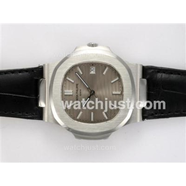 Patek Philippe Nautilus Jumbo MBW Swiss ETA 2824 Movement with Gray Dial-Deployment Buckle