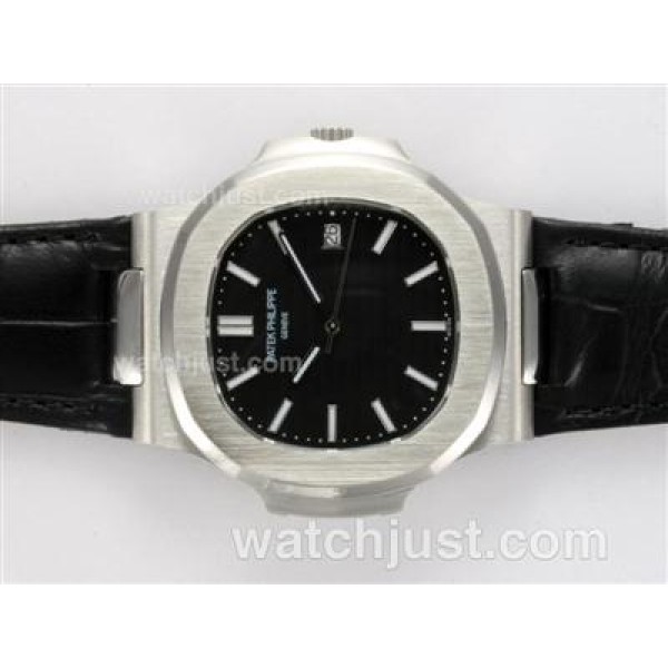 Patek Philippe Nautilus Jumbo MBW Swiss ETA 2824 Movement with Black Dial-Deployment Buckle