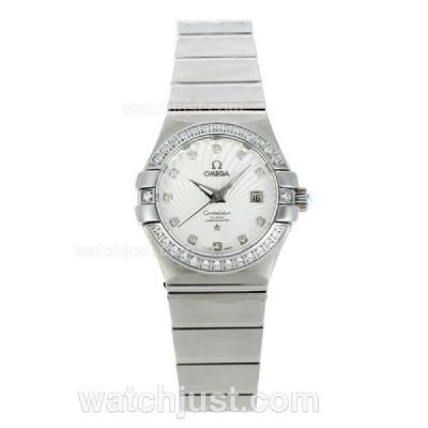 Best Quality Omega Constellation Fake Watches With White Dials For Women