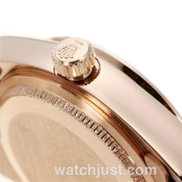 High End Rolex Datejust Masterpiece Fake Watches With Brown Dials For Sale