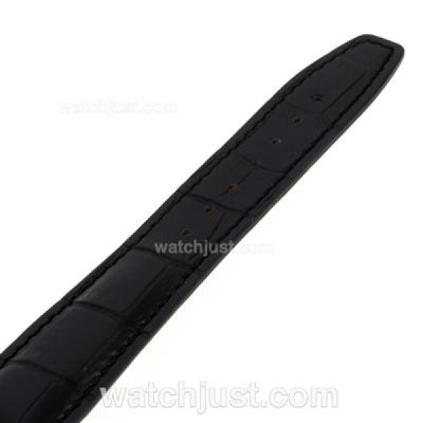 IWC Portofino Automatic Rose Gold Case with Black Dial-Leather Strap