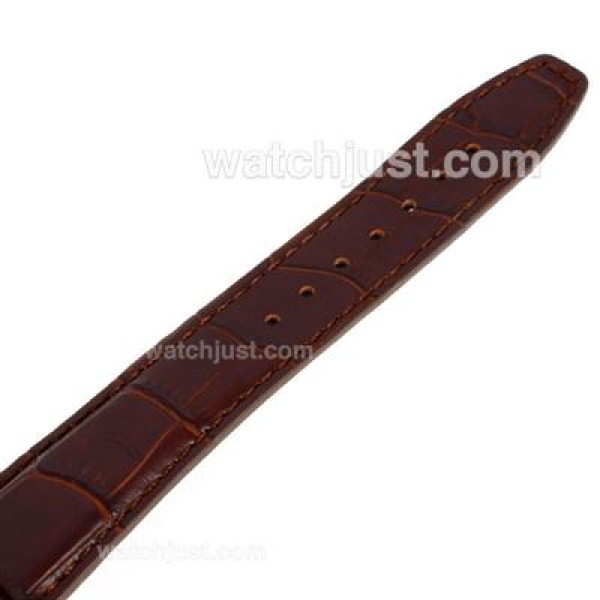 IWC Classic Automatic Stick Markers Rose Gold Case with White Dial-Leather Strap