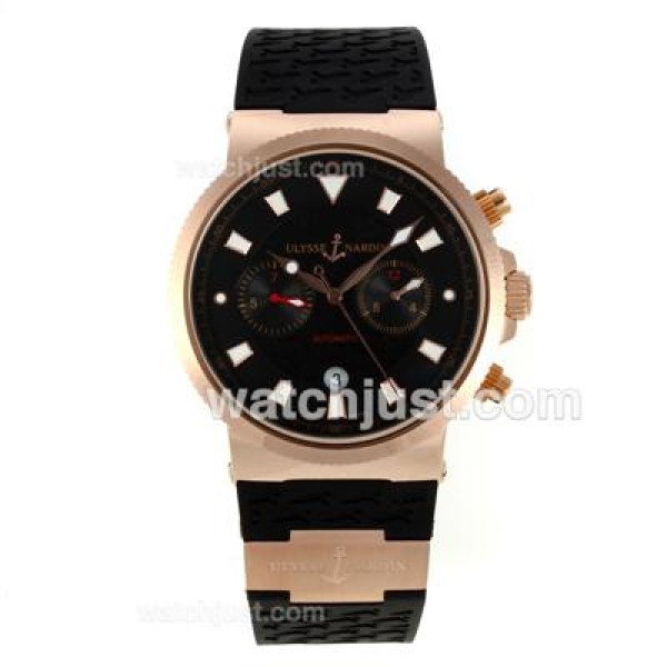 Ulysse Nardin Maxi Marine Working Chronograph Rose Gold Case with Black Dial-18K Plated Gold Movement