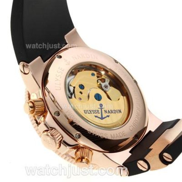 Ulysse Nardin Maxi Marine Working Chronograph Rose Gold Case with Black Dial-18K Plated Gold Movement