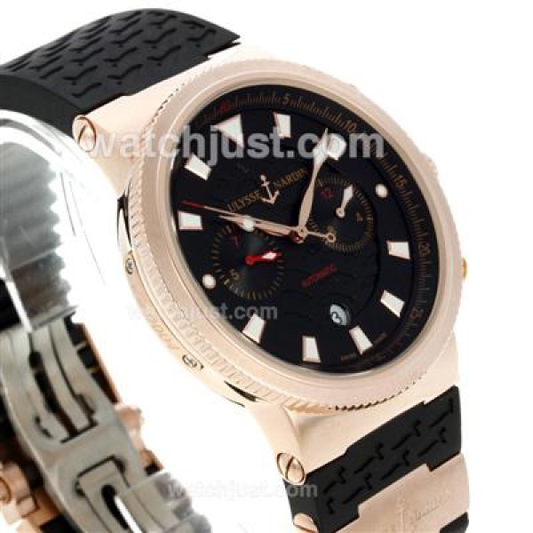 Ulysse Nardin Maxi Marine Working Chronograph Rose Gold Case with Black Dial-18K Plated Gold Movement