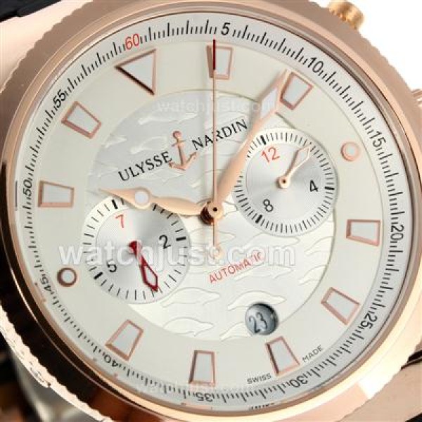 Ulysse Nardin Maxi Marine Working Chronograph Rose Gold Case with White Dial-18K Plated Gold Movement