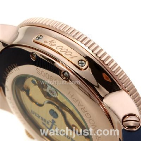 Ulysse Nardin Maxi Marine Automatic Rose Gold Case with Blue Dial-18K Plated Gold Movement
