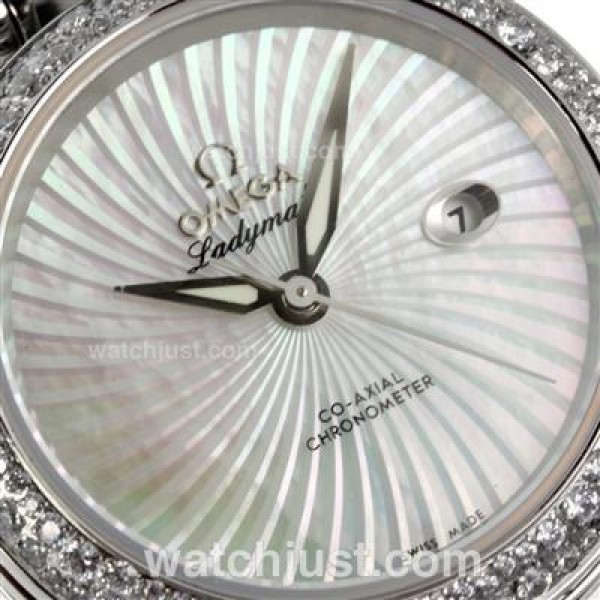 Best Qualtiy Fake Omega Ladymatic Watches With White Dials For Women