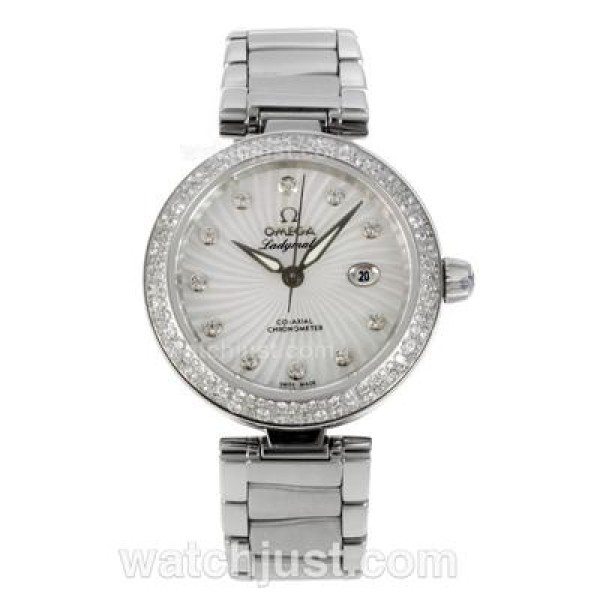 High Quality Omega Ladymatic Replica Watches With White Dials For Women