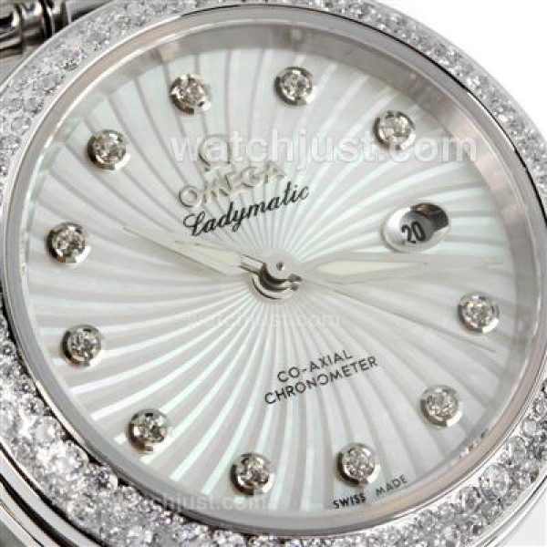 High Quality Omega Ladymatic Replica Watches With White Dials For Women