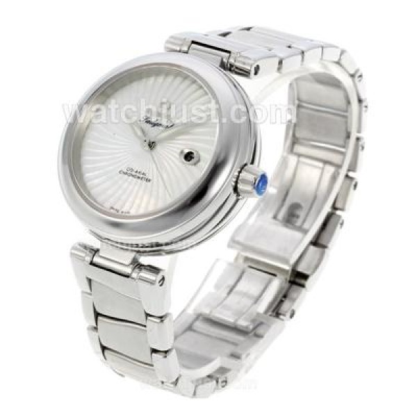 Best 1:1 Omega Ladymatic Replica Watches With White Dials For Women