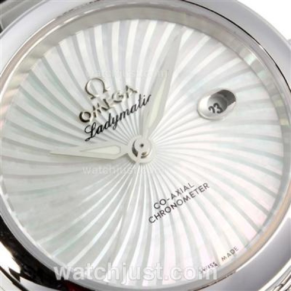 Best 1:1 Omega Ladymatic Replica Watches With White Dials For Women