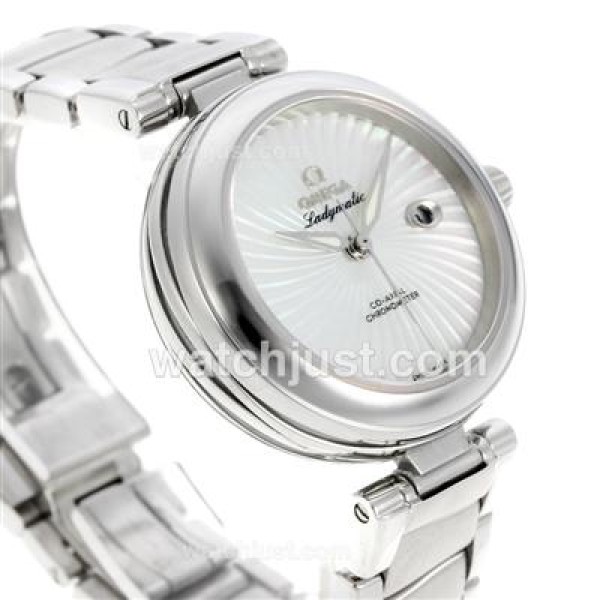 Best 1:1 Omega Ladymatic Replica Watches With White Dials For Women