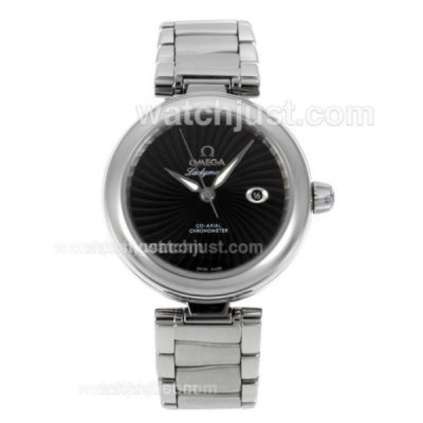 Best Quality Omega Ladymatic Replica Watches With Black Dials For Women