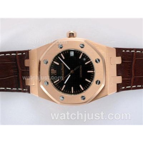 Audemars Piguet Royal Oak Automatic Rose Gold Case with Black Dial