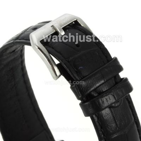 IWC Portuguese Tourbillon Working Power Reserve Automatic with White Dial-Leather Strap