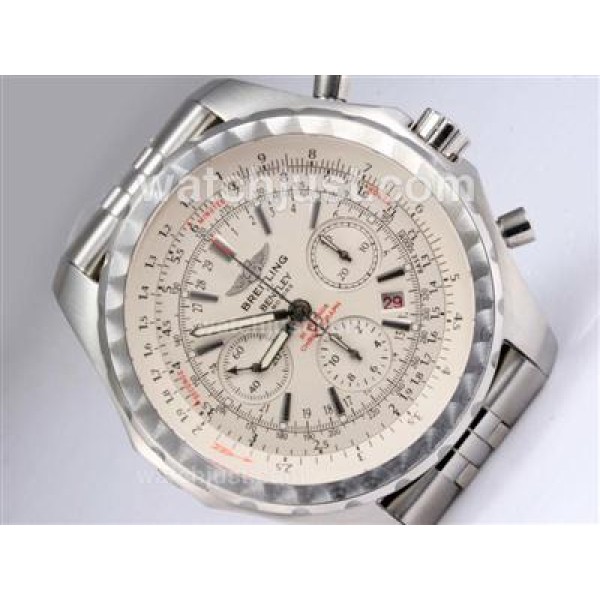Breitling for Bentley Motors T Chronograph Swiss Valjoux 7750 Movement with White Dial New Version
