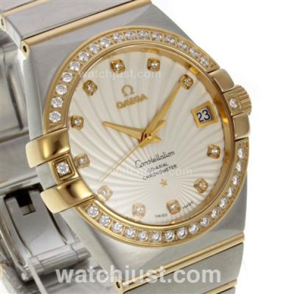 Best Quality Omega Constellation Fake Watches With Beige Dials For Women