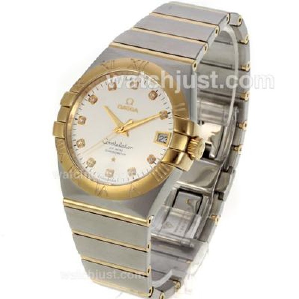 UK Luxury Omega Constellation Replica Watches With White Dials For Men