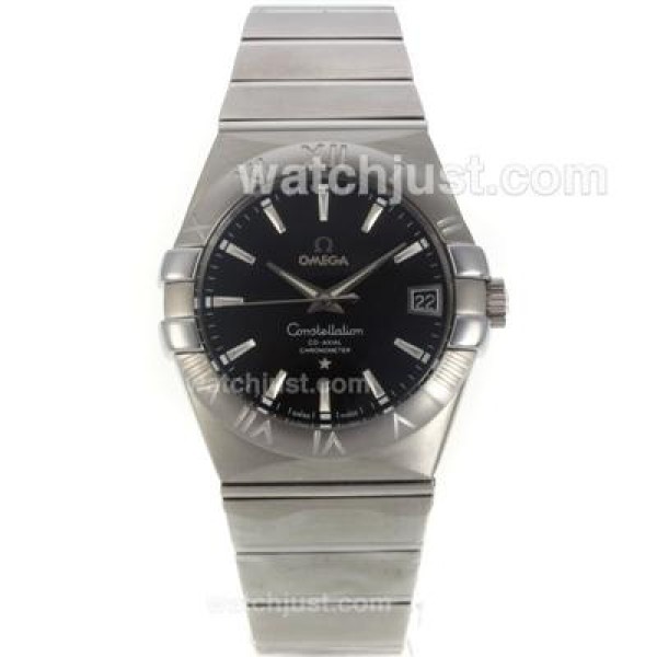 UK Top Quality Omega Constellation Replica Watches With Black Dials For Men