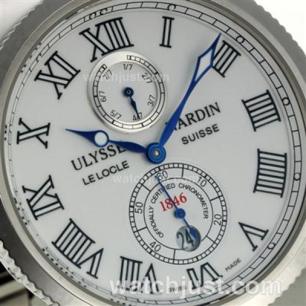 Ulysse Nardin Maxi Marine Automatic Roman Markers with White Dial-Rubber Strap