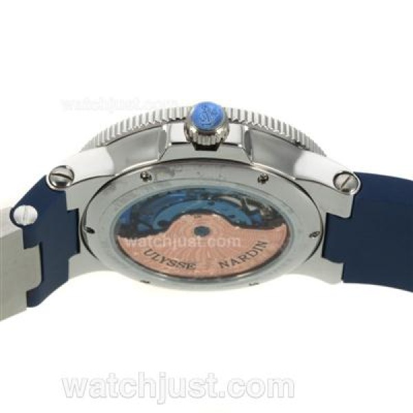 Ulysse Nardin Maxi Marine Automatic Roman Markers with Blue Dial-Rubber Strap