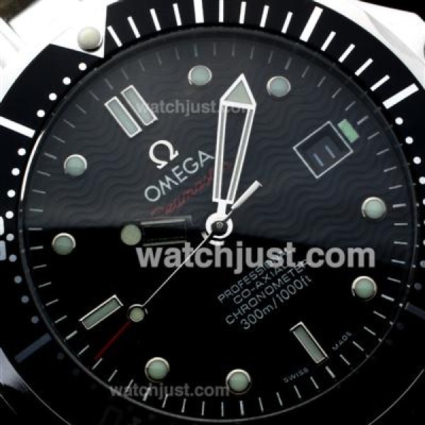 Omega Seamaster Automatic with Black Dial S/S(Gift Box & Extra Leather Strap Included)