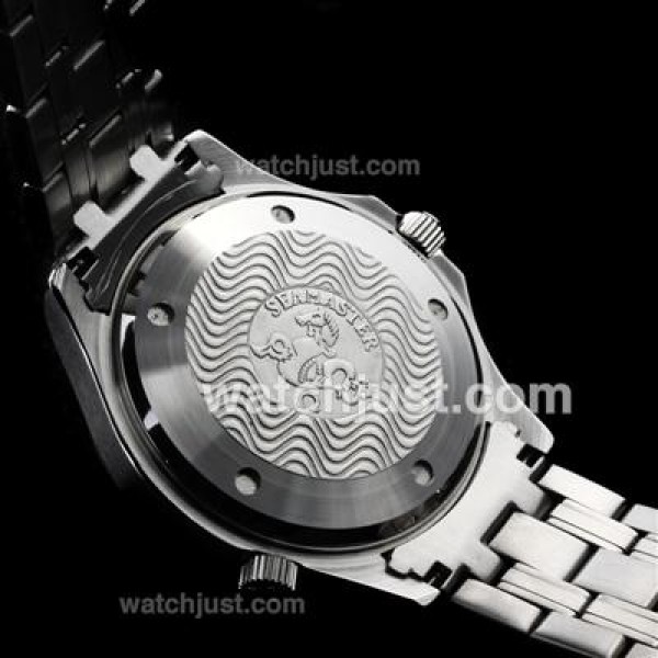 Omega Seamaster Automatic with Black Dial S/S(Gift Box & Extra Leather Strap Included)
