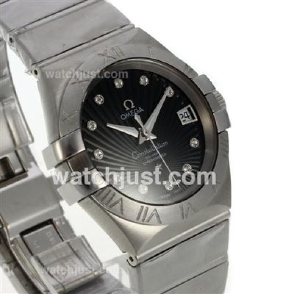 UK Best Quality Omega Constellation Replica Watches With Black Dials For Men