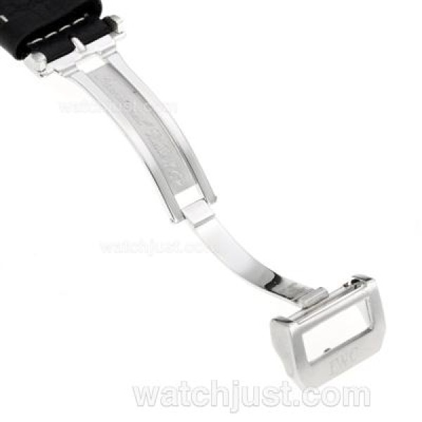 IWC Black Leather Strap with White Stitching for Big Pilot Version