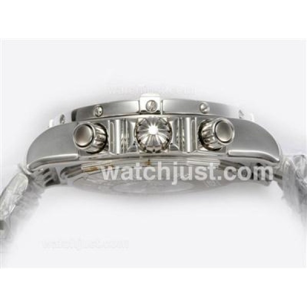 Breitling Chronomat Evolution Chronograph Swiss Valjoux 7750 Movement with White Dial