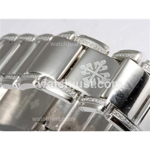 Patek Philippe Ref.4910 Swiss ETA Movement Diamond Bezel and Marking with White Dial Lady Model