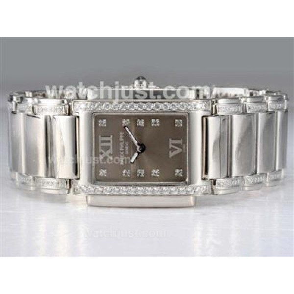 Patek Philippe Ref.4910 Swiss ETA Movement Diamond Bezel and Marking with Gray Dial Lady Model