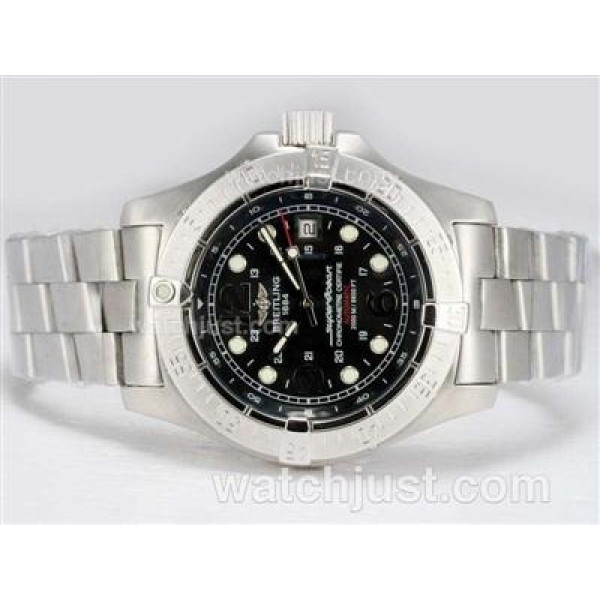 Breitling Super Ocean Steelfish Swiss ETA 2824 Movement AR Coating with Black Dial