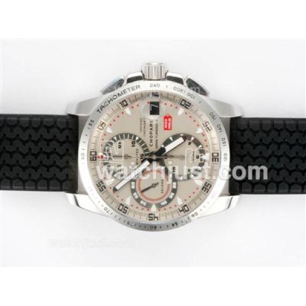 Chopard Gran Turismo GT XL Chronograph Swiss Valjoux 7750 Movement Gray Dial with AR Coating-Rubber Strap