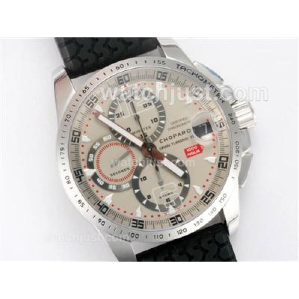 Chopard Gran Turismo GT XL Chronograph Swiss Valjoux 7750 Movement Gray Dial with AR Coating-Rubber Strap