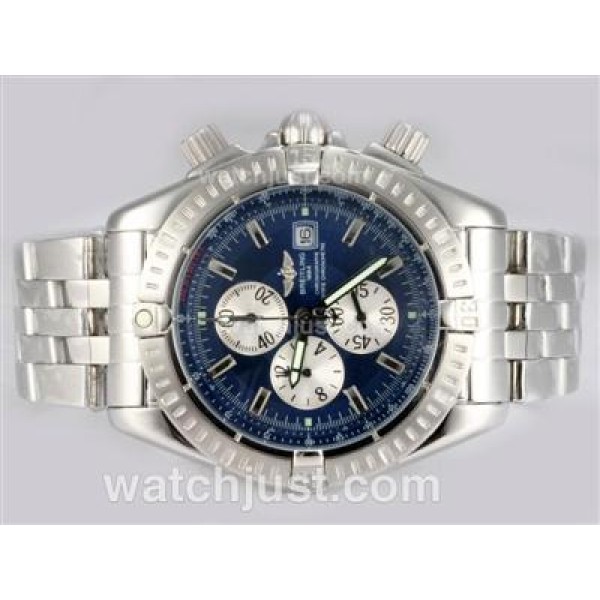 Breitling Chronomat Evolution Working Chronograph with Blue Dial S/S