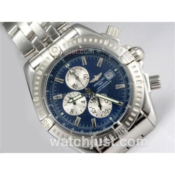 Breitling Chronomat Evolution Working Chronograph with Blue Dial S/S